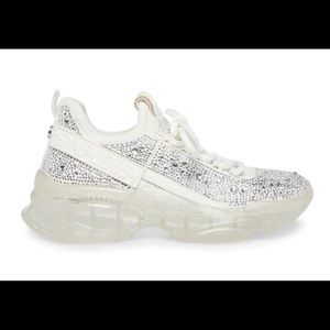 Steve Madden 6.5 white rhinestone maxima new